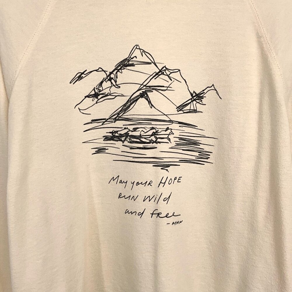 Anthropologie Morgan Harper Nichols Run Free Top Cropped Graphic Size Medium M - Picture 2 of 7